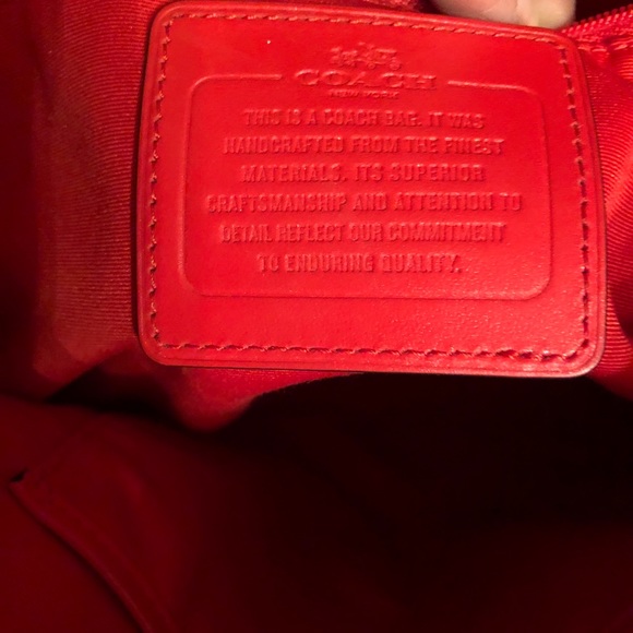 Red/Orange Hobo Coach Bag Tote - Picture 3 of 6